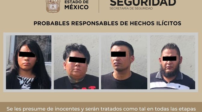 Detiene la SSEM a cuatro probables responsables de delitos de robo con violencia a negocio y contra la salud