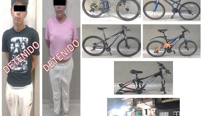 Policías de Texcoco recuperan 5 bicicletas robadas y detienen a dos personas