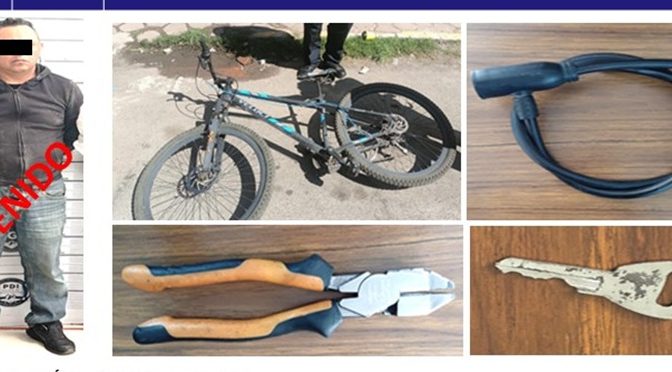 Policías de Texcoco aseguran a sujeto por robo de bici en pleno centro del municipio